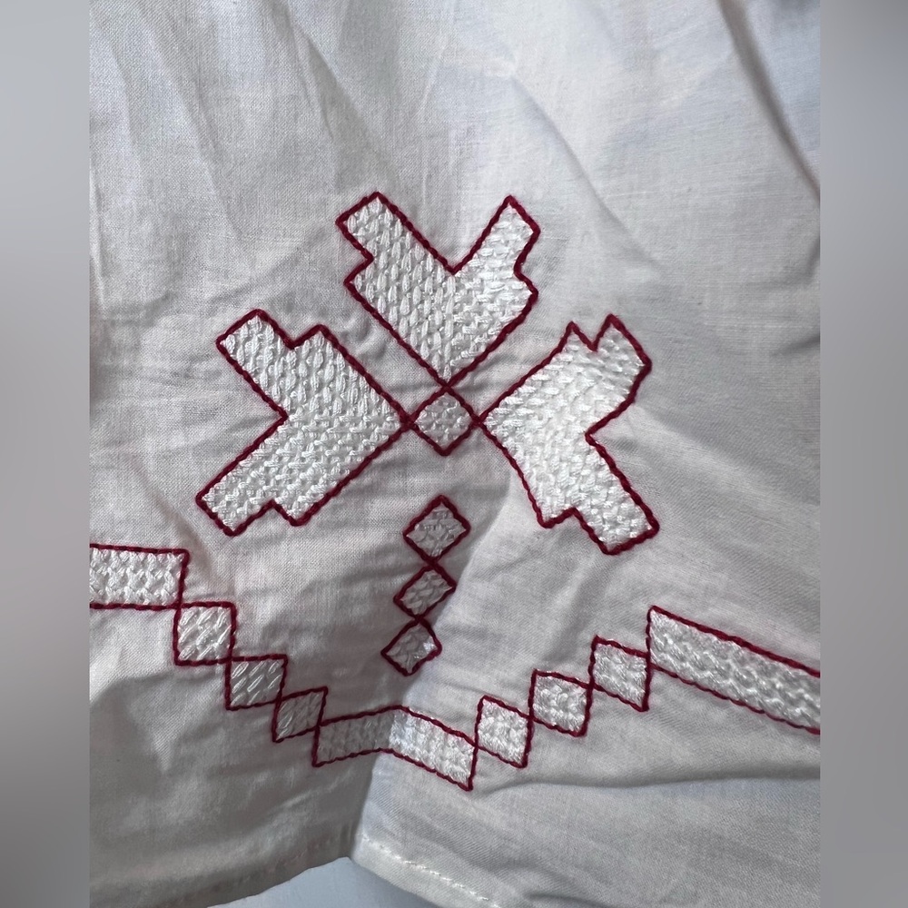 Harlyn‎ Farina Boho Off Shoulder Aztec Puff Sleeve Embroidery Festival Blouse S - Picture 4 of 7